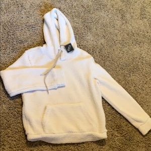 Cream fuzzy sweater- new w/ tags
